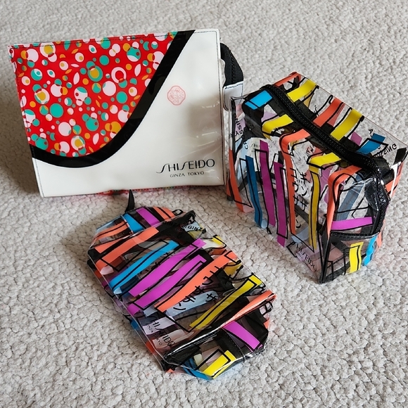 Shiseido Ginza Tokyo Trio Bag Set - Red, White, Multicolor NWOT Gifting Holidays - Picture 16 of 16